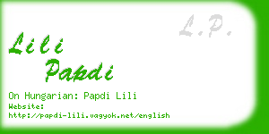 lili papdi business card